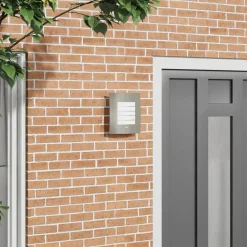 vidaXL Iluminación-Luz de pared exterior Plateado 23.5 x 9 x 26 cm