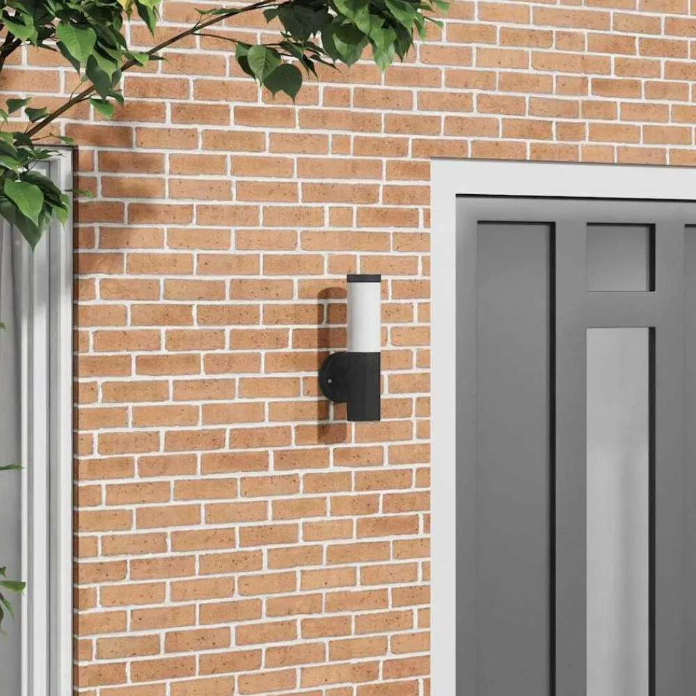 vidaXL Luz de pared exterior 15 x 7,5 x 33 cm Negro Clearance