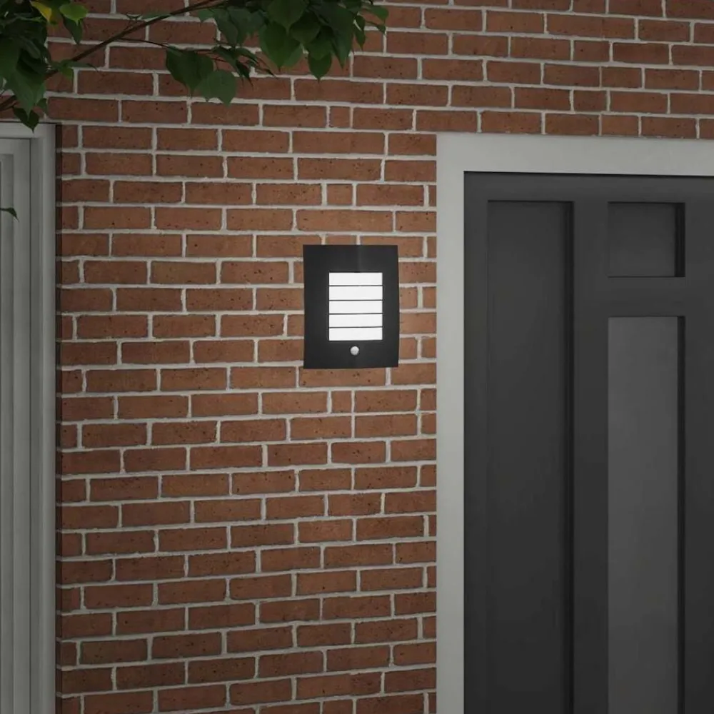 vidaXL Luz de pared exterior 23.5 x 9 x 26 cm Negro Best