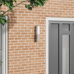 vidaXL Luz de pared exterior Plateado 10.5 x 6 x 33 cm Acero inoxidable New