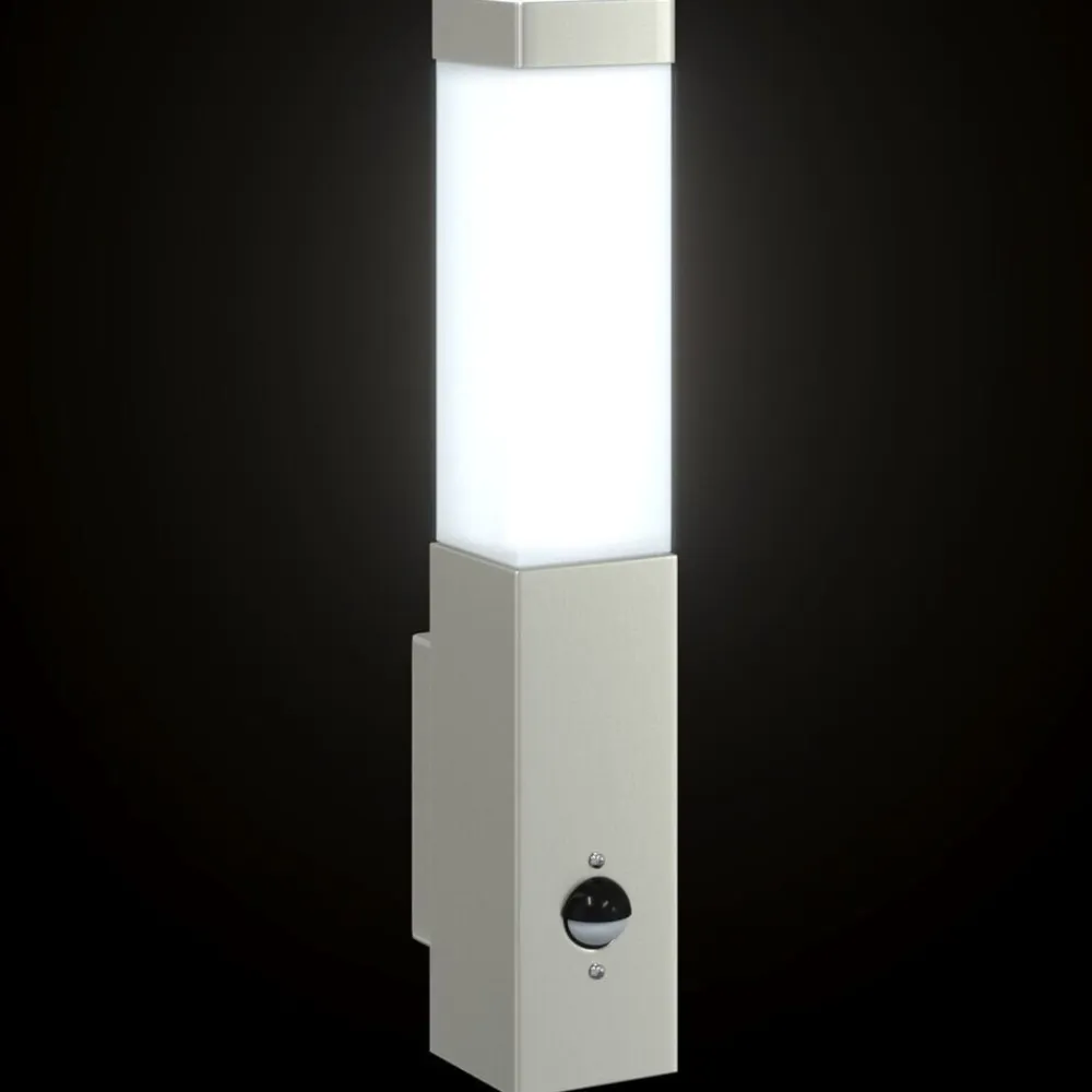 vidaXL Iluminación-Luz de pared exterior Plateado 10.5 x 6 x 33 cm