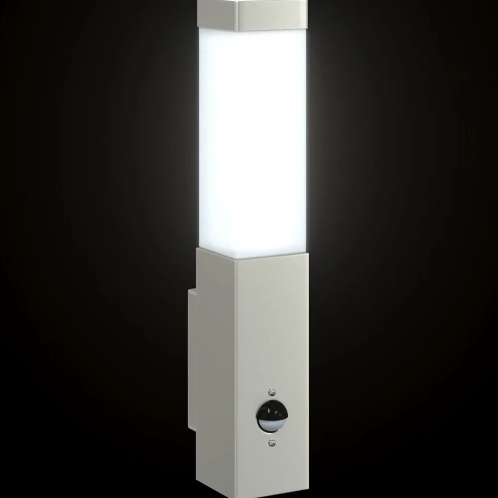 vidaXL Iluminación-Luz de pared exterior Plateado 10.5 x 6 x 33 cm