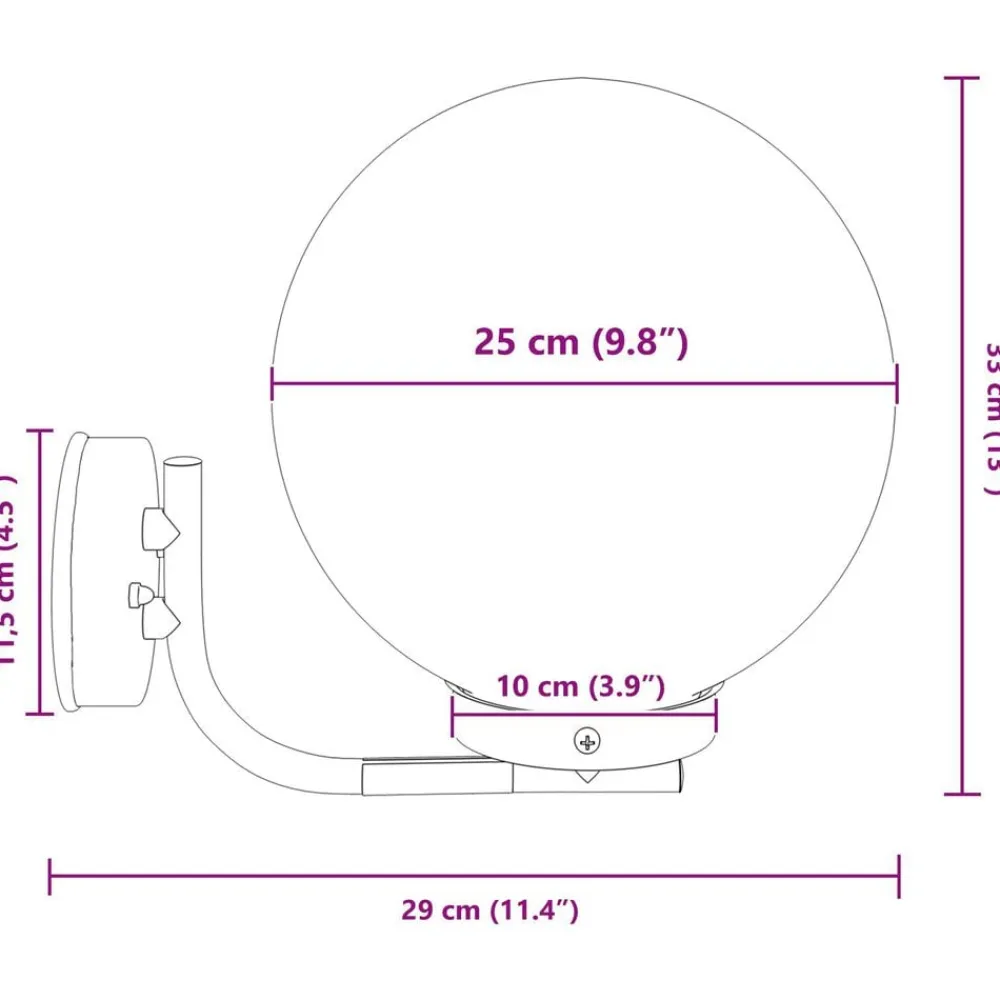 vidaXL Luz de pared exterior Plateado 29 x 25 x 33 cm Best