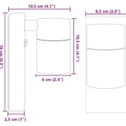 vidaXL Iluminación-Luz de pared exterior 6,5 x 10,5 x 16 cm