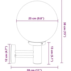 vidaXL Iluminación-Luz de pared exterior 28 x 25 x 38 cm