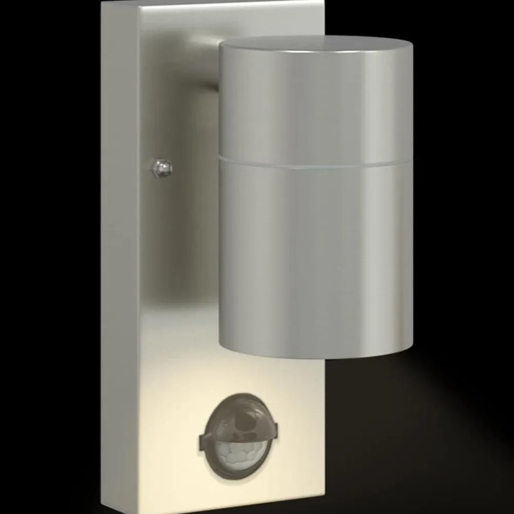vidaXL Luz de pared exterior Plateado 6,5 x 10,5 x 16 cm Acero inoxidable Outlet