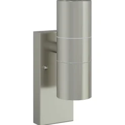 vidaXL Iluminación-Luz de pared exterior Plateado 7 x 10 x 22 cm