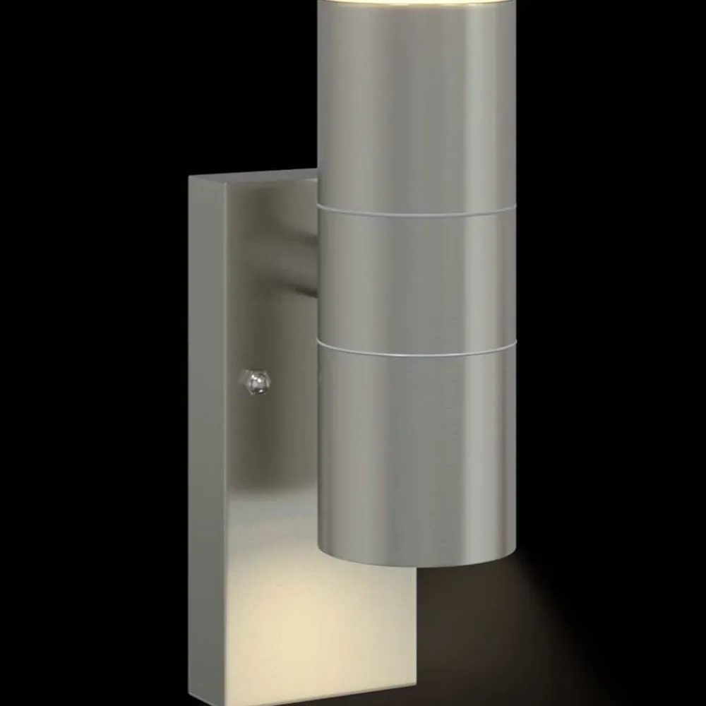 vidaXL Iluminación-Luz de pared exterior Plateado 7 x 10 x 22 cm