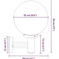 vidaXL Luz de pared exterior 28 x 25 x 38 cm Plateado Discount