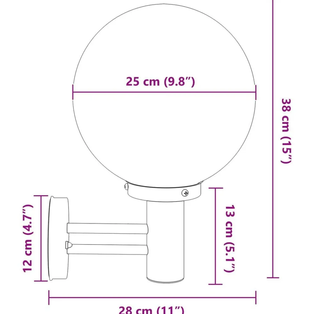 vidaXL Luz de pared exterior 28 x 25 x 38 cm Plateado Discount
