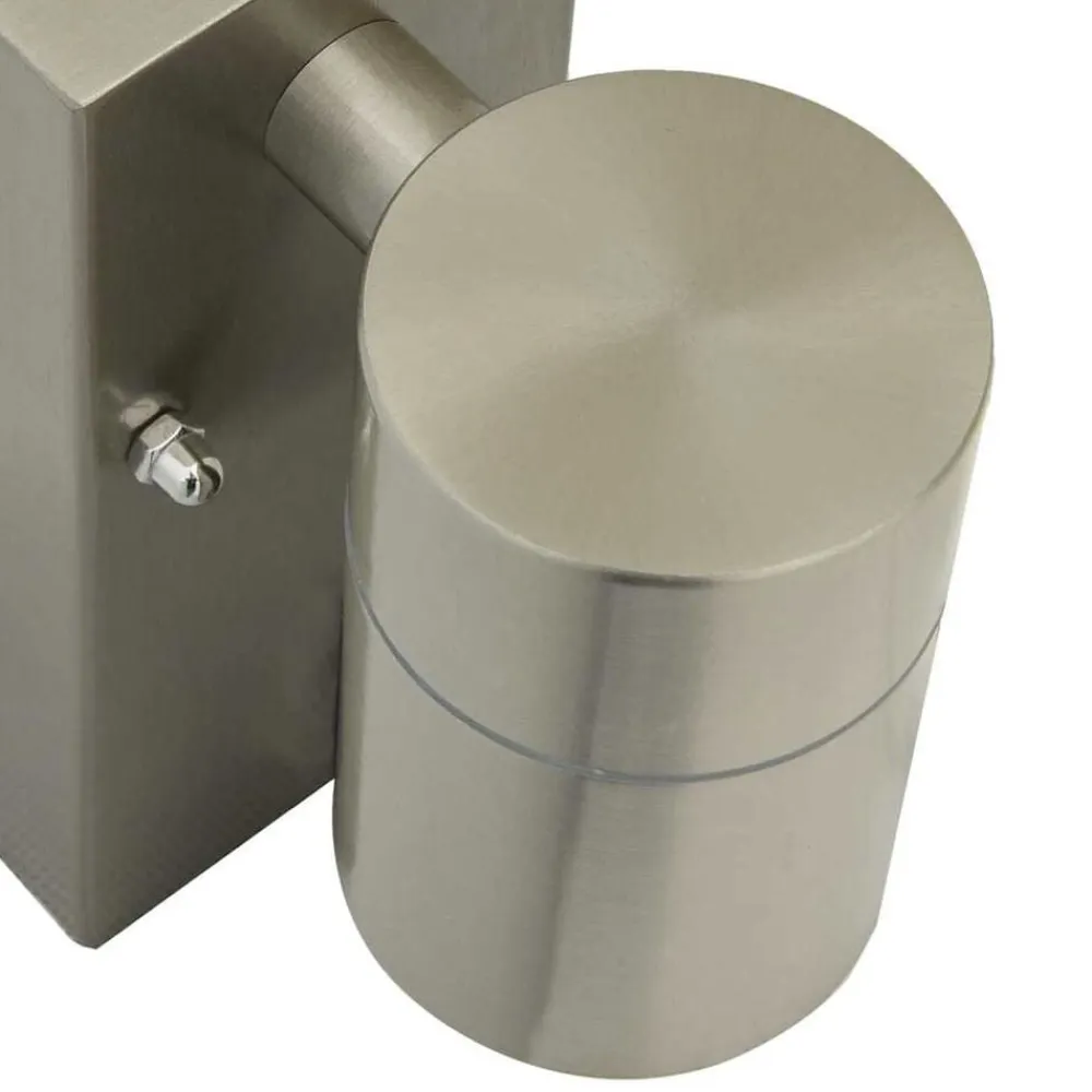 vidaXL Luz de pared exterior Plateado 6,5 x 10,5 x 16 cm Acero inoxidable Discount