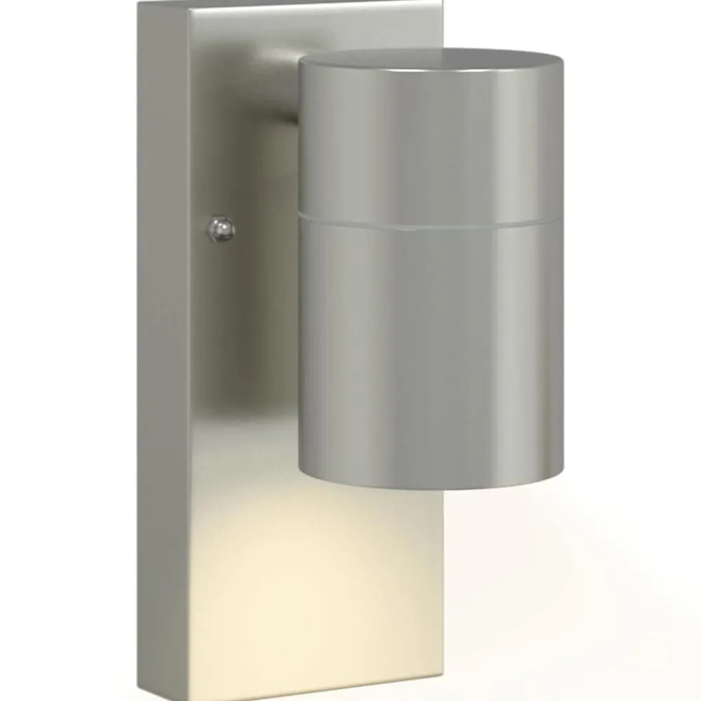 vidaXL Luz de pared exterior Plateado 6,5 x 10,5 x 16 cm Acero inoxidable Discount