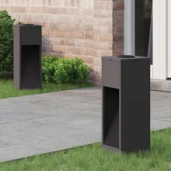 vidaXL Luz de Sendero LED Solar 2 pcs Acero laminado en frío Negro Best