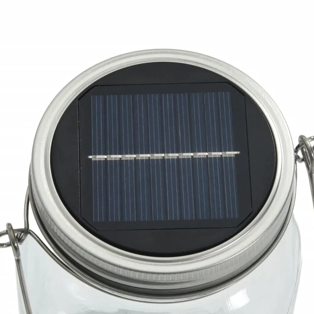 vidaXL Iluminación-Luz solar de exterior de vidrio 12 uds banco cálido