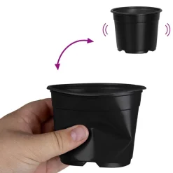 vidaXL Maceta de flores 50 pcs Ø 15 x 12.5 cm Plástico Negro Best