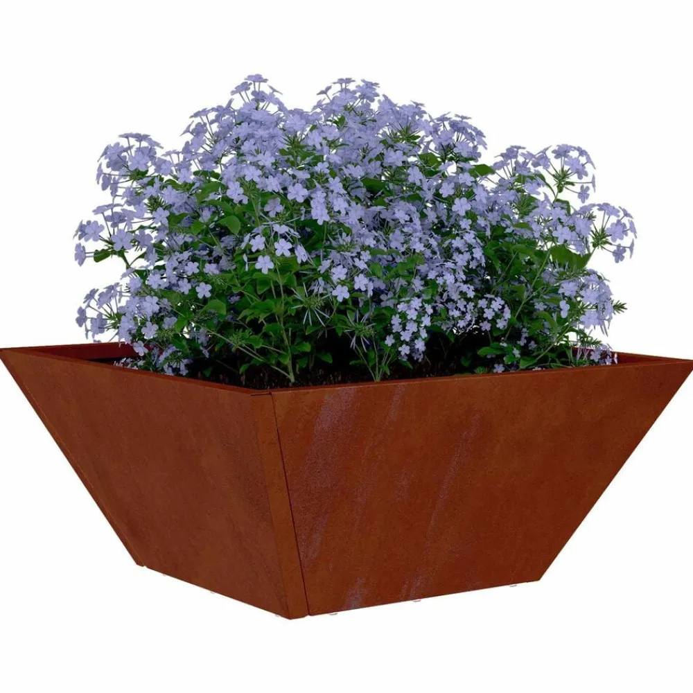 vidaXL Maceta para Jardín Oxidado 35 x 35 x 15 cm Acero autopatinable Acero oxidado Discount