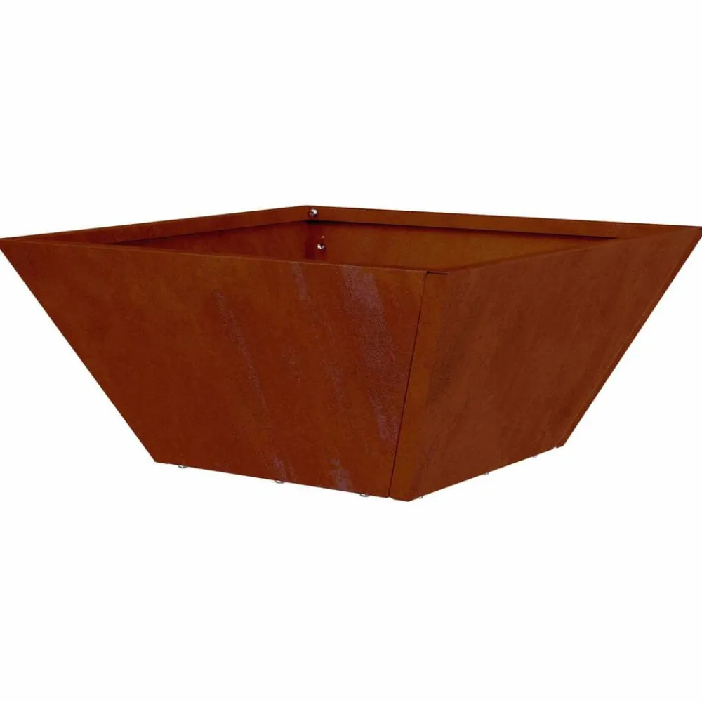 vidaXL Maceta para Jardín Oxidado 35 x 35 x 15 cm Acero autopatinable Acero oxidado Discount