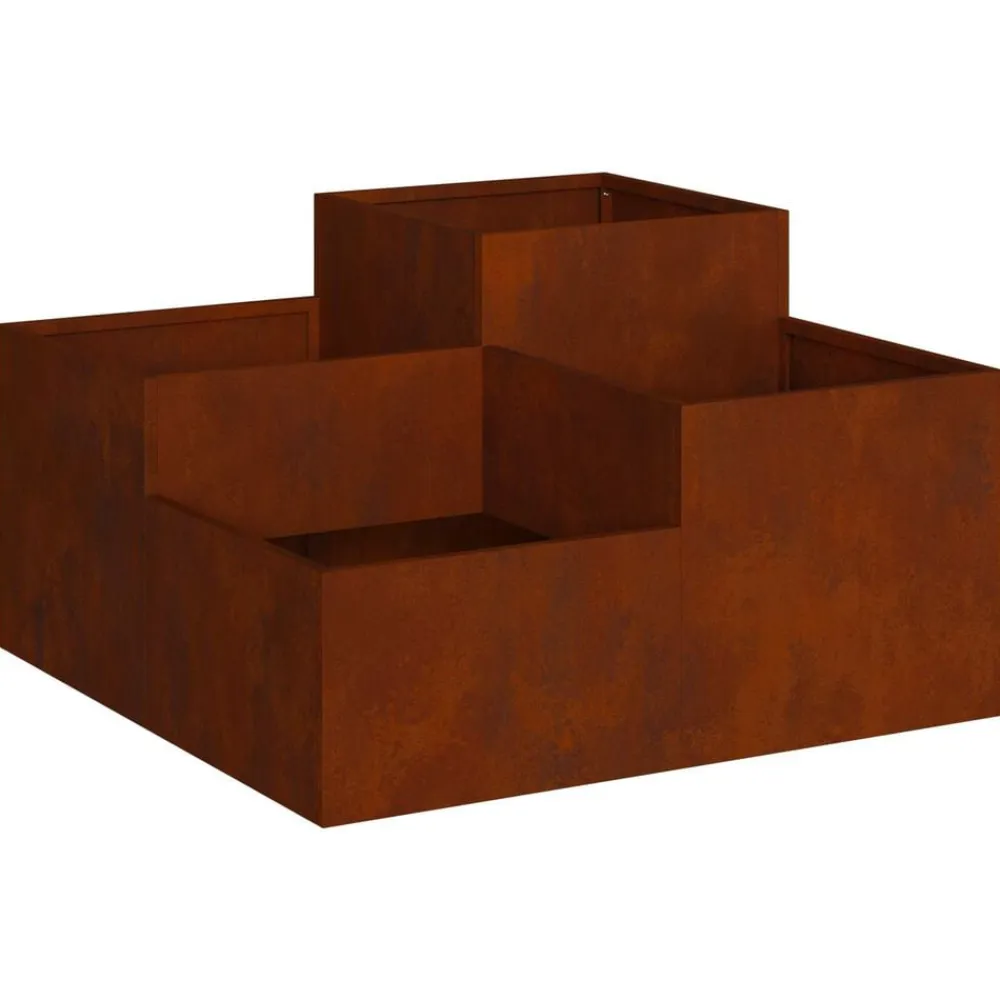 vidaXL Maceta para Jardín Oxidado 80 x 80 x 48 cm Acero autopatinable Acero oxidado Outlet