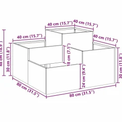 vidaXL Maceta para Jardín Oxidado 80 x 80 x 48 cm Acero autopatinable Acero oxidado Outlet