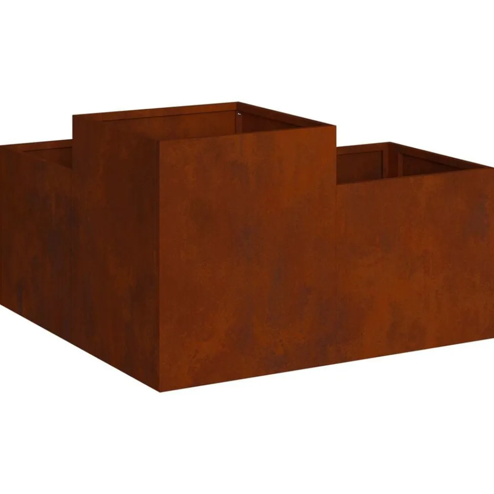 vidaXL Maceta para Jardín Oxidado 80 x 80 x 48 cm Acero autopatinable Acero oxidado Outlet