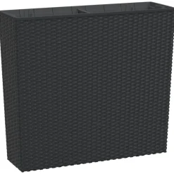 vidaXL Jardín-Macetero con interior extraíble PP ratán gris 12/44 L