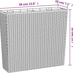 vidaXL Jardín-Macetero con interior extraíble PP ratán gris 12/44 L