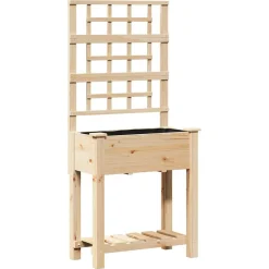 vidaXL Jardín-Macetero de Jardín Beige 71 x 38 x 152 cm Madera de Pino Sólido