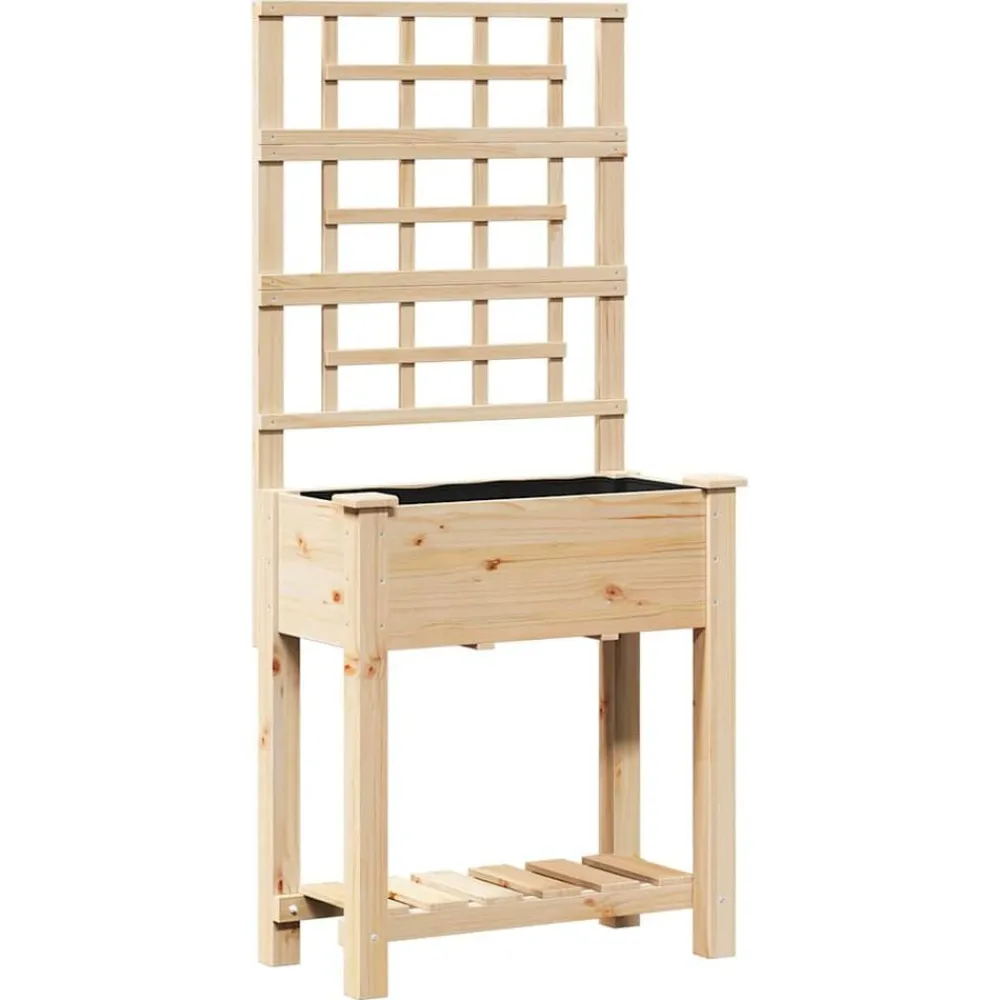 vidaXL Jardín-Macetero de Jardín Beige 71 x 38 x 152 cm Madera de Pino Sólido