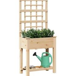 vidaXL Jardín-Macetero de Jardín Beige 71 x 38 x 152 cm Madera de Pino Sólido
