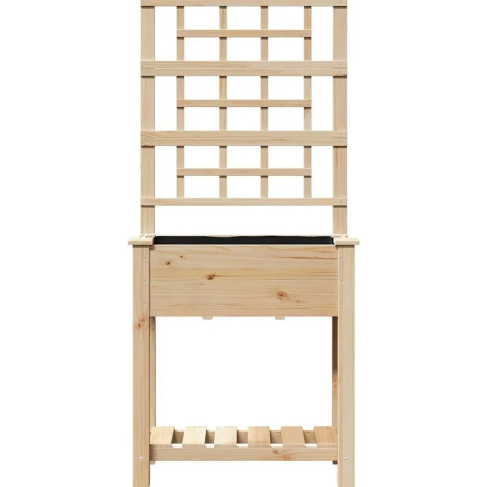 vidaXL Jardín-Macetero de Jardín Beige 71 x 38 x 152 cm Madera de Pino Sólido