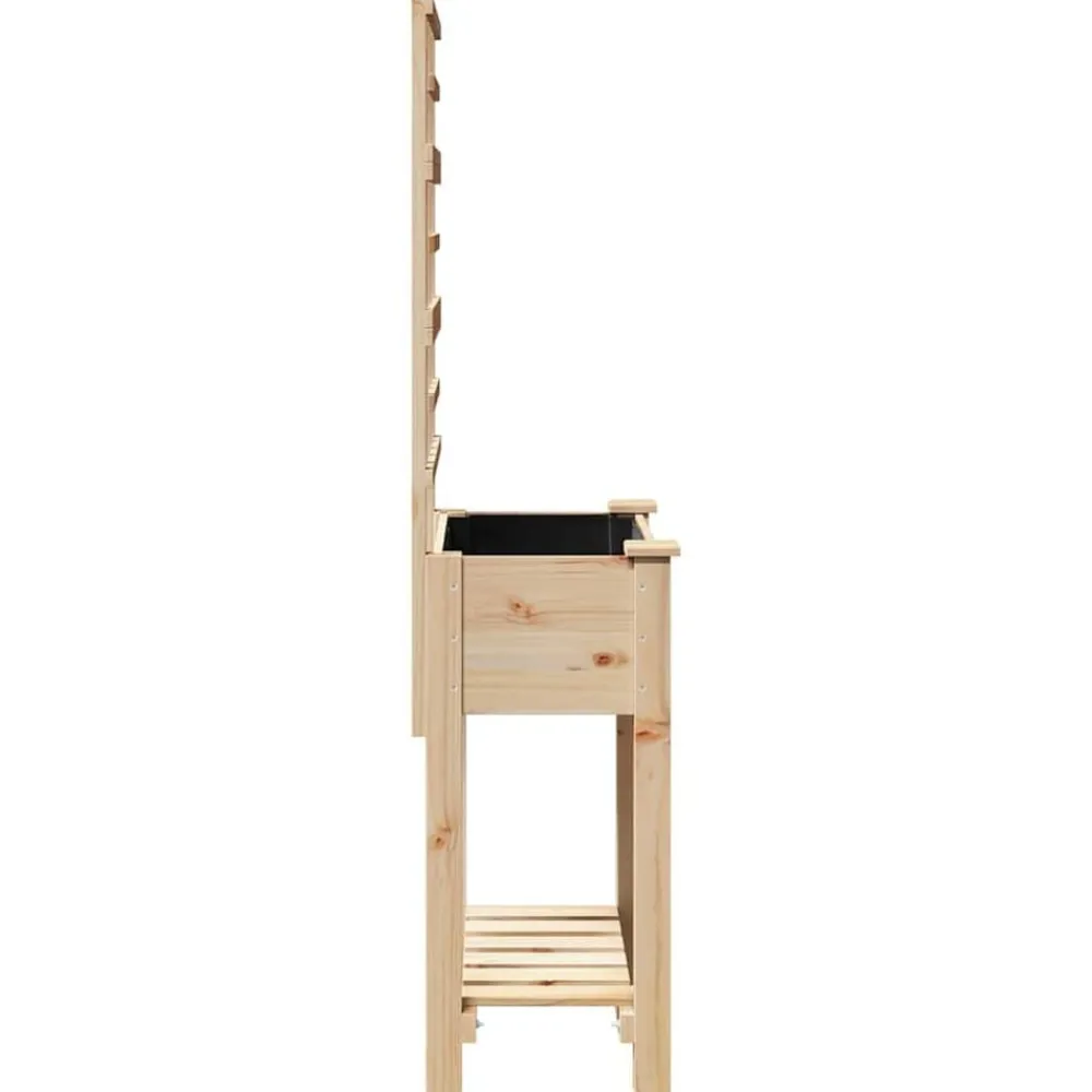 vidaXL Jardín-Macetero de Jardín Beige 71 x 38 x 152 cm Madera de Pino Sólido