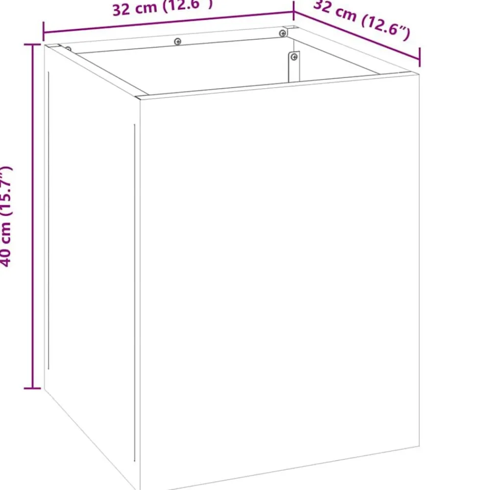 vidaXL Macetero de Jardín Acero autopatinable 32 x 32 x 40 cm Acero oxidado Best