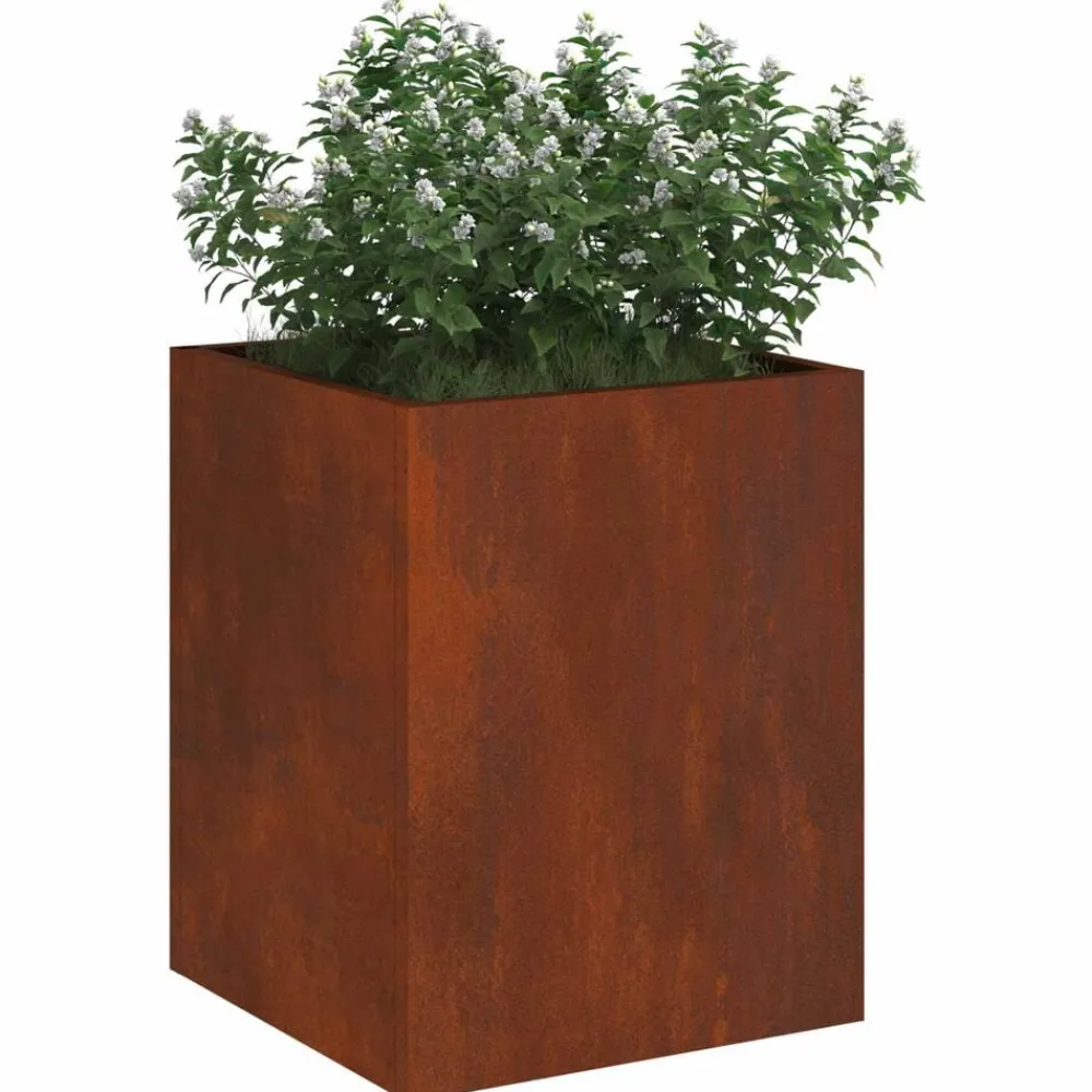 vidaXL Macetero de Jardín Acero autopatinable 32 x 32 x 40 cm Acero oxidado Best
