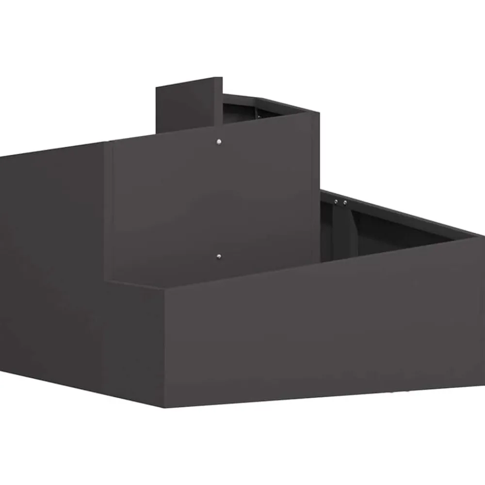 vidaXL Macetero de Jardín 60 x 60 x 50 cm Acero laminado en frío Negro New