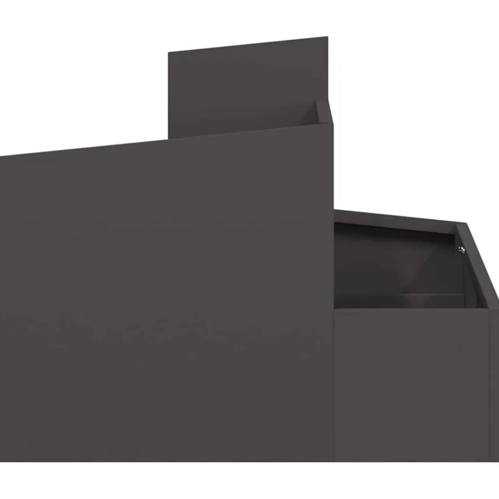 vidaXL Macetero de Jardín 60 x 60 x 50 cm Acero laminado en frío Negro New