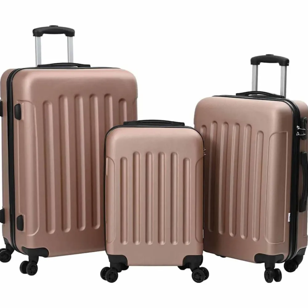vidaXL Maleta 3 pcs 50 x 31 x 78 cm Plástico ABS Oro rosa Outlet