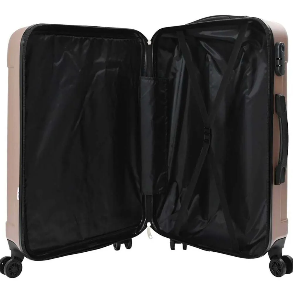vidaXL Maleta 3 pcs 50 x 31 x 78 cm Plástico ABS Oro rosa Outlet