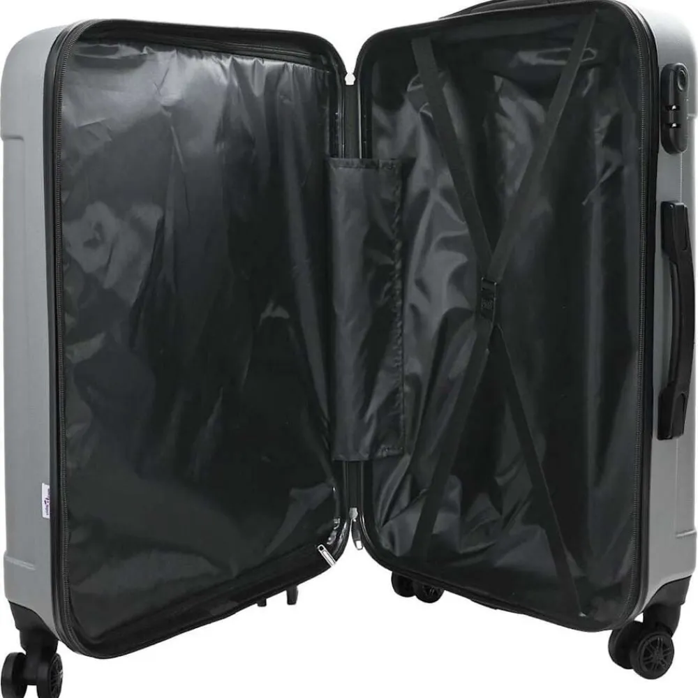 vidaXL Maleta 3 pcs 50 x 31 x 78 cm Plástico ABS Plateado Online
