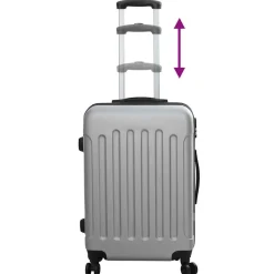 vidaXL Maleta 3 pcs 50 x 31 x 78 cm Plástico ABS Plateado Online