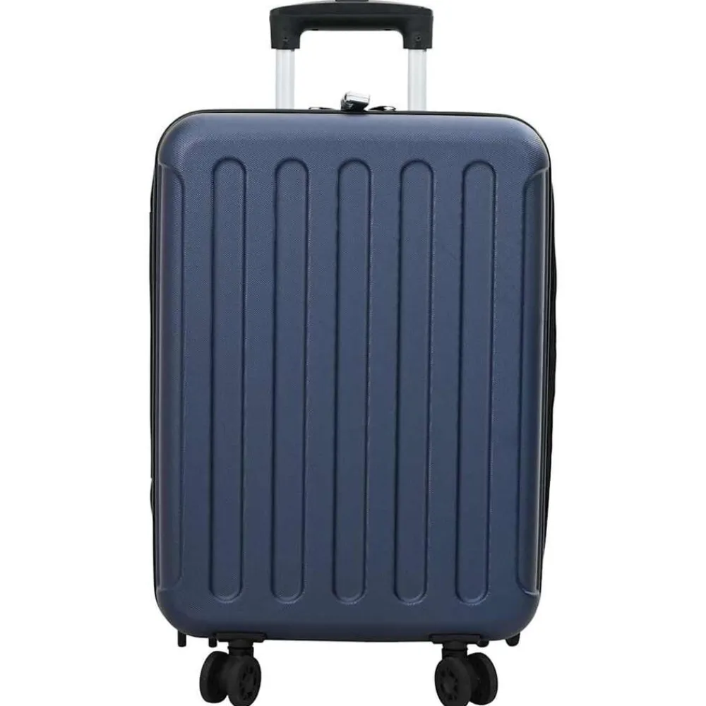 vidaXL Maleta con cerradura 34 x 23 x 55.5 cm Plástico ABS Azul oscuro New