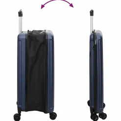 vidaXL Maleta con cerradura 34 x 23 x 55.5 cm Plástico ABS Azul oscuro New