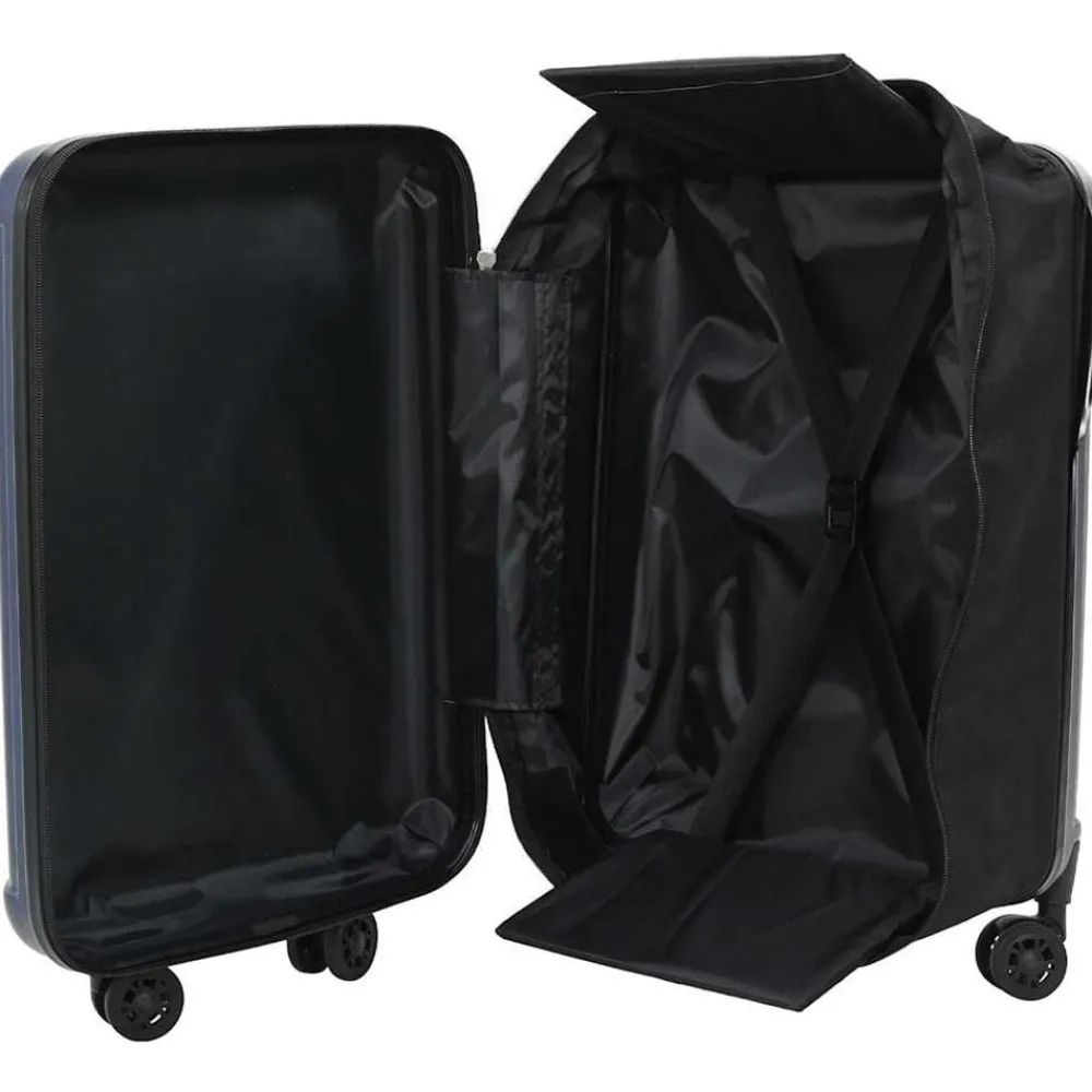 vidaXL Maleta con cerradura 34 x 23 x 55.5 cm Plástico ABS Azul oscuro New
