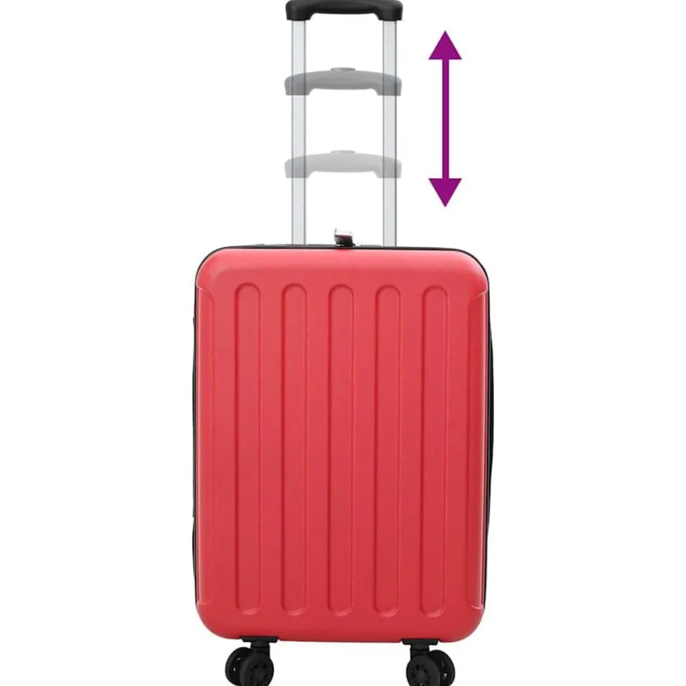 vidaXL Maleta con cerradura 34 x 23 x 55.5 cm Plástico ABS Rojo Discount