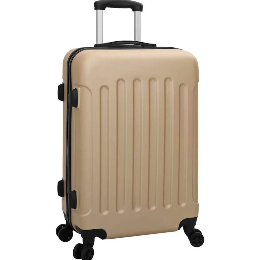 vidaXL Maleta con cerradura 3 pcs champán 50 x 31 x 78 cm Plástico ABS champán Discount