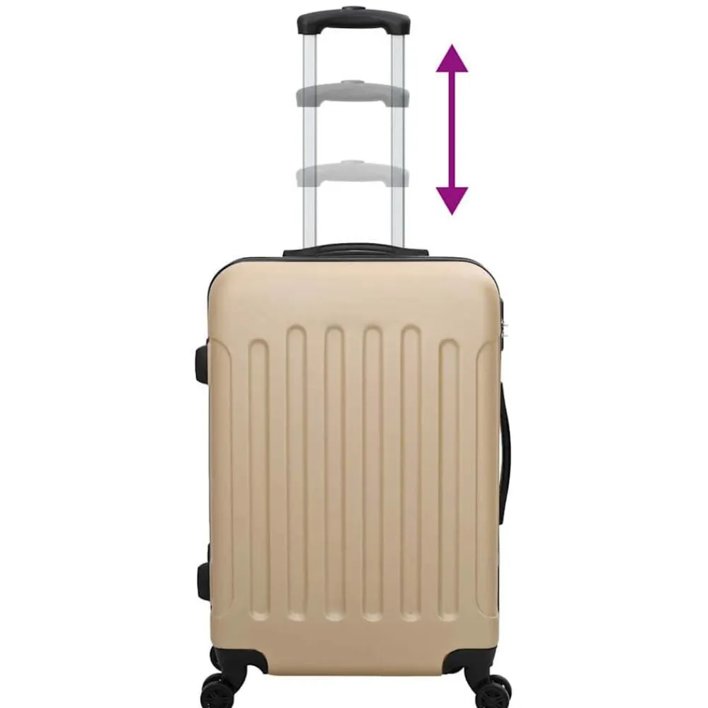 vidaXL Maleta con cerradura 3 pcs champán 50 x 31 x 78 cm Plástico ABS champán Discount