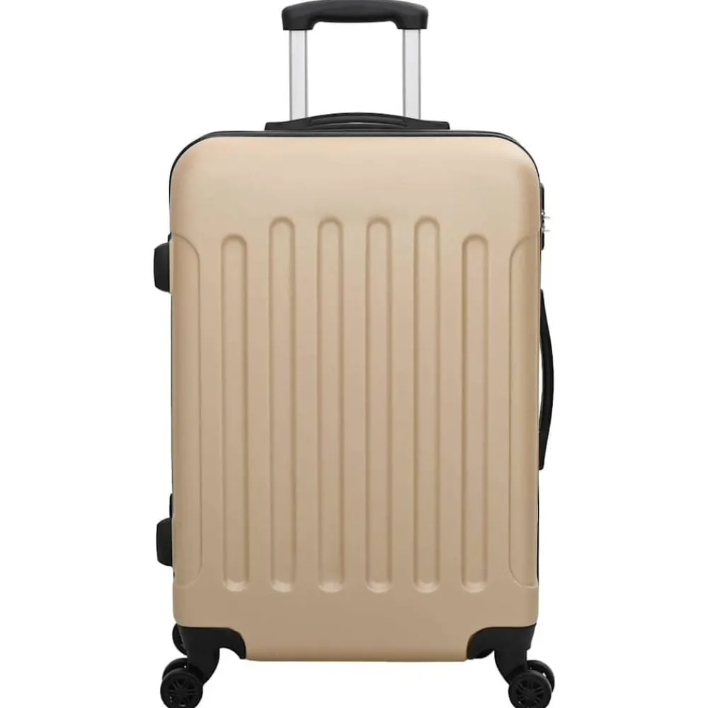 vidaXL Maleta con cerradura 3 pcs champán 50 x 31 x 78 cm Plástico ABS champán Discount
