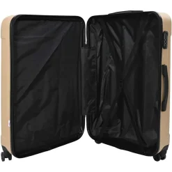 vidaXL Maleta con cerradura 3 pcs champán 50 x 31 x 78 cm Plástico ABS champán Discount