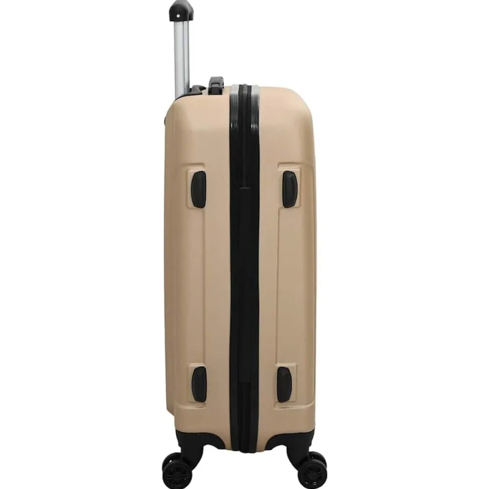 vidaXL Maleta con cerradura 3 pcs champán 50 x 31 x 78 cm Plástico ABS champán Discount