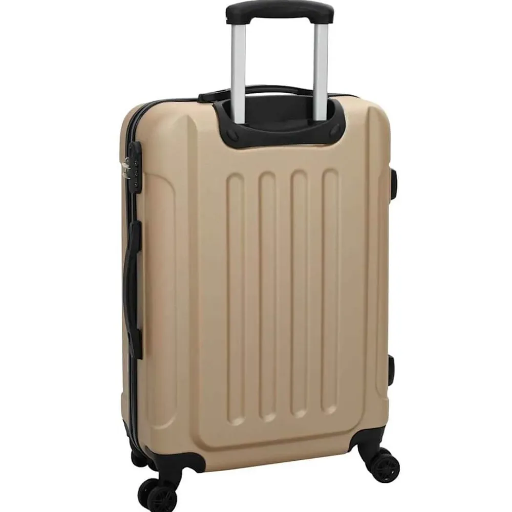 vidaXL Maleta con cerradura 3 pcs champán 50 x 31 x 78 cm Plástico ABS champán Discount