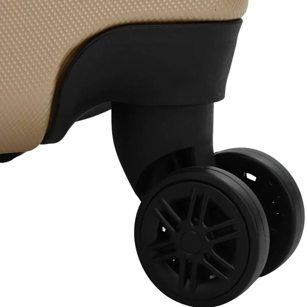 vidaXL Maleta con cerradura 3 pcs champán 50 x 31 x 78 cm Plástico ABS champán Discount